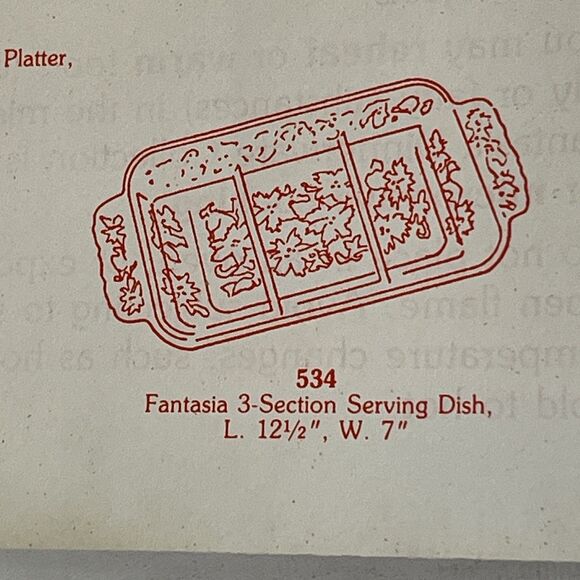 Fantasia Princess House Exclusive 3 Section Crystal Serving Dish Original Box534 - Picture 4 of 9